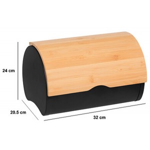 PANERA DE MESA METÁLICA CON TAPA DE ACERO BLACK 32X20,5X24CM