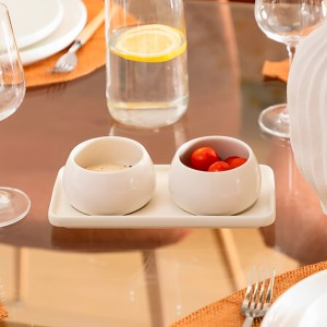 SET TABLA DE APERITIVOS 3 PIEZAS NORA CERAMICA BLANCA 20X10X6,5CM