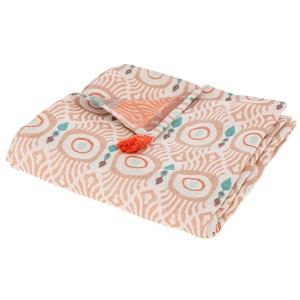 COLCHA CUBRECAMA PLAID JACQUARD IKAT 130X170CM
