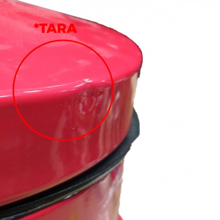 *TARA* Papelera retro de acero galvanizado lacado en rojo