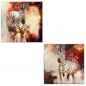 CUADRO DECORATIVO MADERA ZEBRA 58X58CM