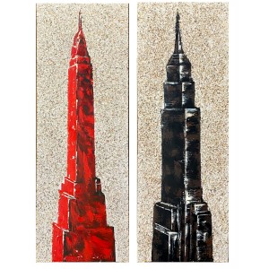 CUADRO DECORATIVO LIENZO EDIFICIOS PAPERCRAFT 40X115CM
