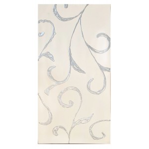 CUADRO DECORATIVO LIENZO ABSTRACTO BLANCO Y PLATA 50X100CM