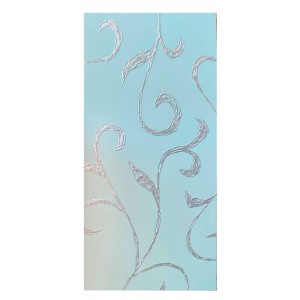CUADRO DECORATIVO LIENZO ABSTRACTO AZUL Y PLATA 50X100CM