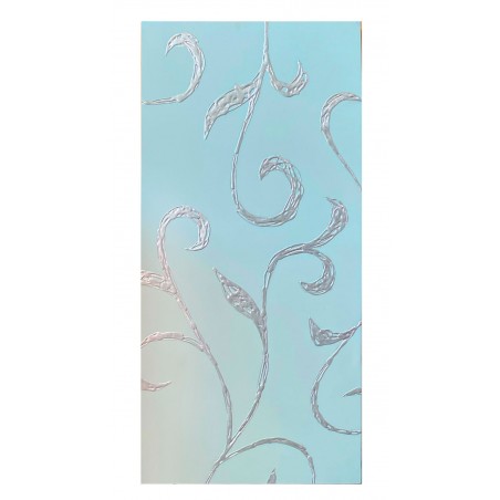 CUADRO DECORATIVO LIENZO ABSTRACTO AZUL Y PLATA 50X100CM