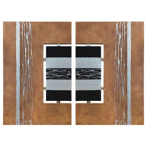 CUADRO DÍPTICO DECORATIVO LIENZO RELIEVE ABSTRACTO 160X120CM