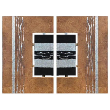 CUADRO DÍPTICO DECORATIVO LIENZO RELIEVE ABSTRACTO 160X120CM