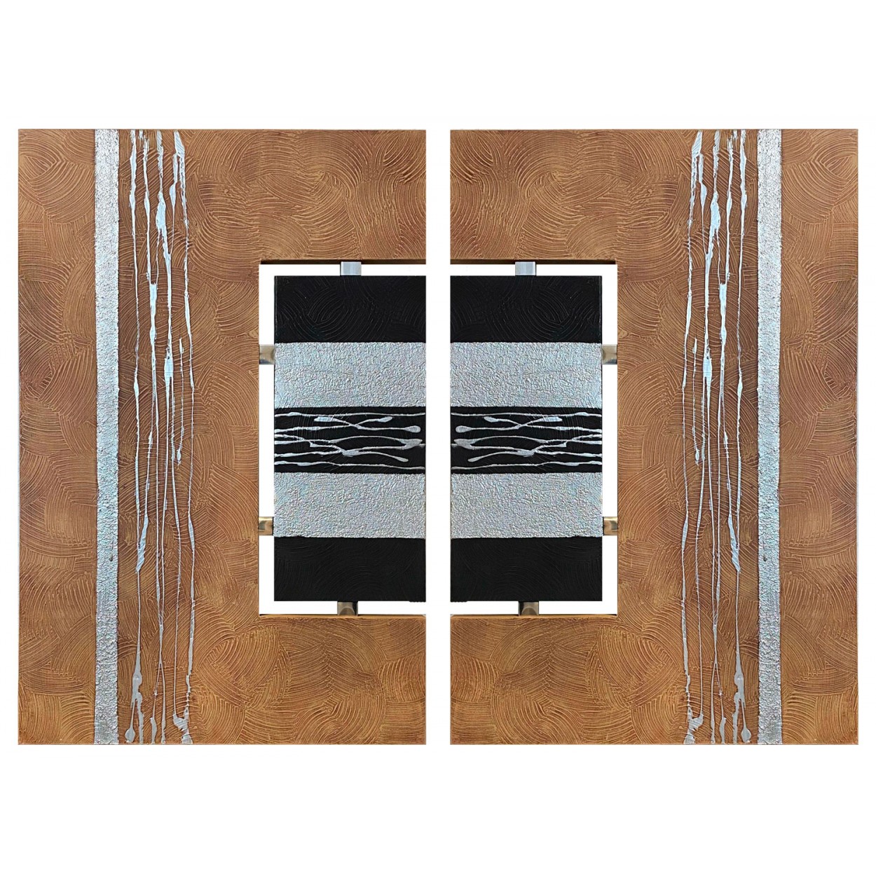 CUADRO DÍPTICO DECORATIVO LIENZO RELIEVE ABSTRACTO 160X120CM