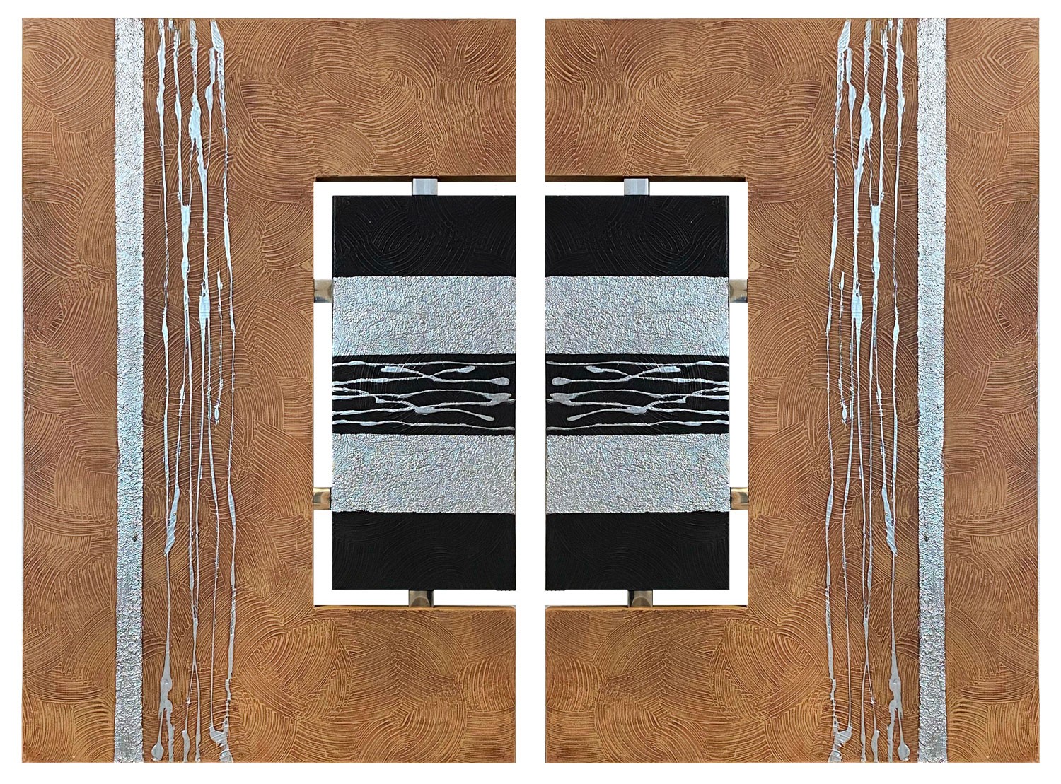CUADRO DÍPTICO DECORATIVO LIENZO RELIEVE ABSTRACTO 160X120CM
