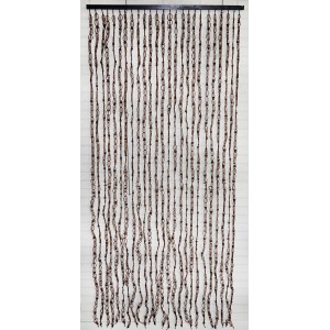 CORTINA PUERTA SISAL CHOCOLATE BOLAS 90X200CM