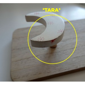 *TARA* Perchero Pared Rosa Infantil de Madera para Niños, 4 Ganchos. Diseño Original/Nubes 40x4,5x9 cm