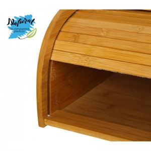 Scatola per il pane in Bambù Naturale, con l'apertura del Cieco. Ideale per la Cucina Pratico Design/Legno 50x28x26,5 cm - Casa
