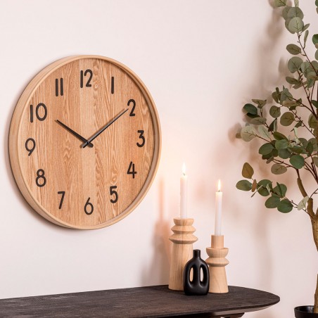 RELOJ PARED DECORATIVO IVANA MARRÓN MDF ø55CM