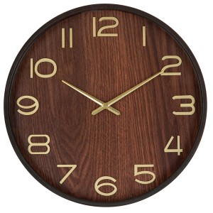 RELOJ PARED IVANA MARRÓN MDF ø38CM
