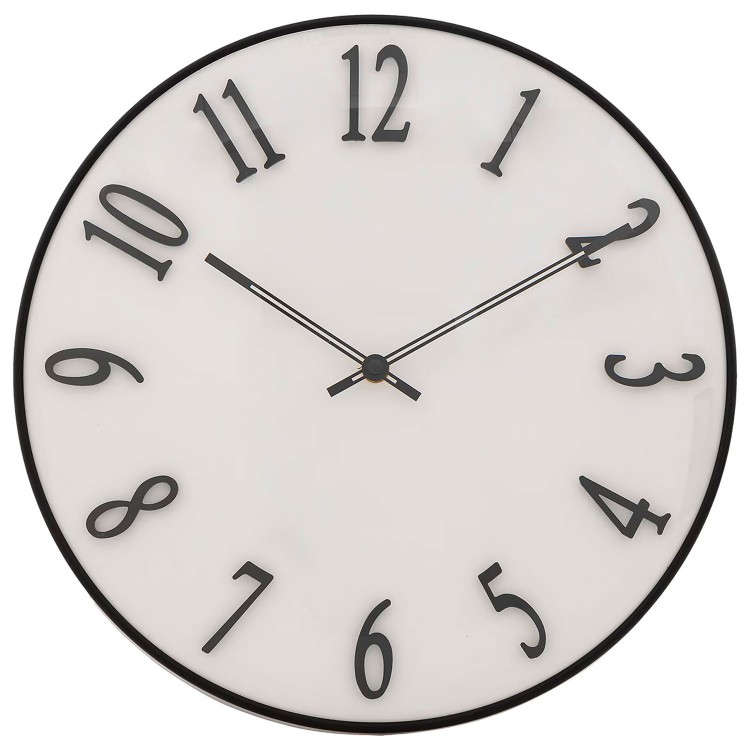 RELOJ PARED EDGAR BLANCO VIDRIO/PP ø35CM