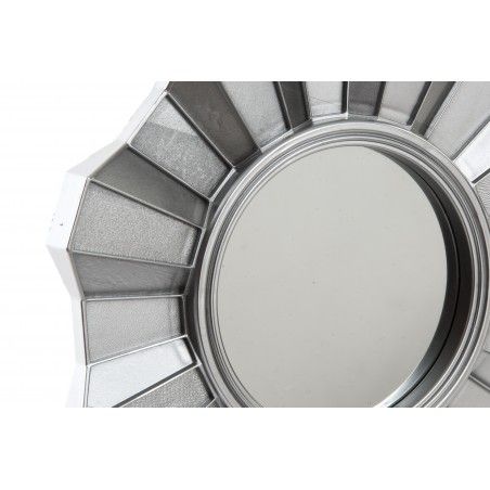 Home and more Set of 5 wall mirrors with flower shape. silver color