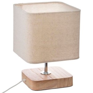 LÁMPARA DE MESA CUADRADA TOXEY COLOR MARFIL 21CM