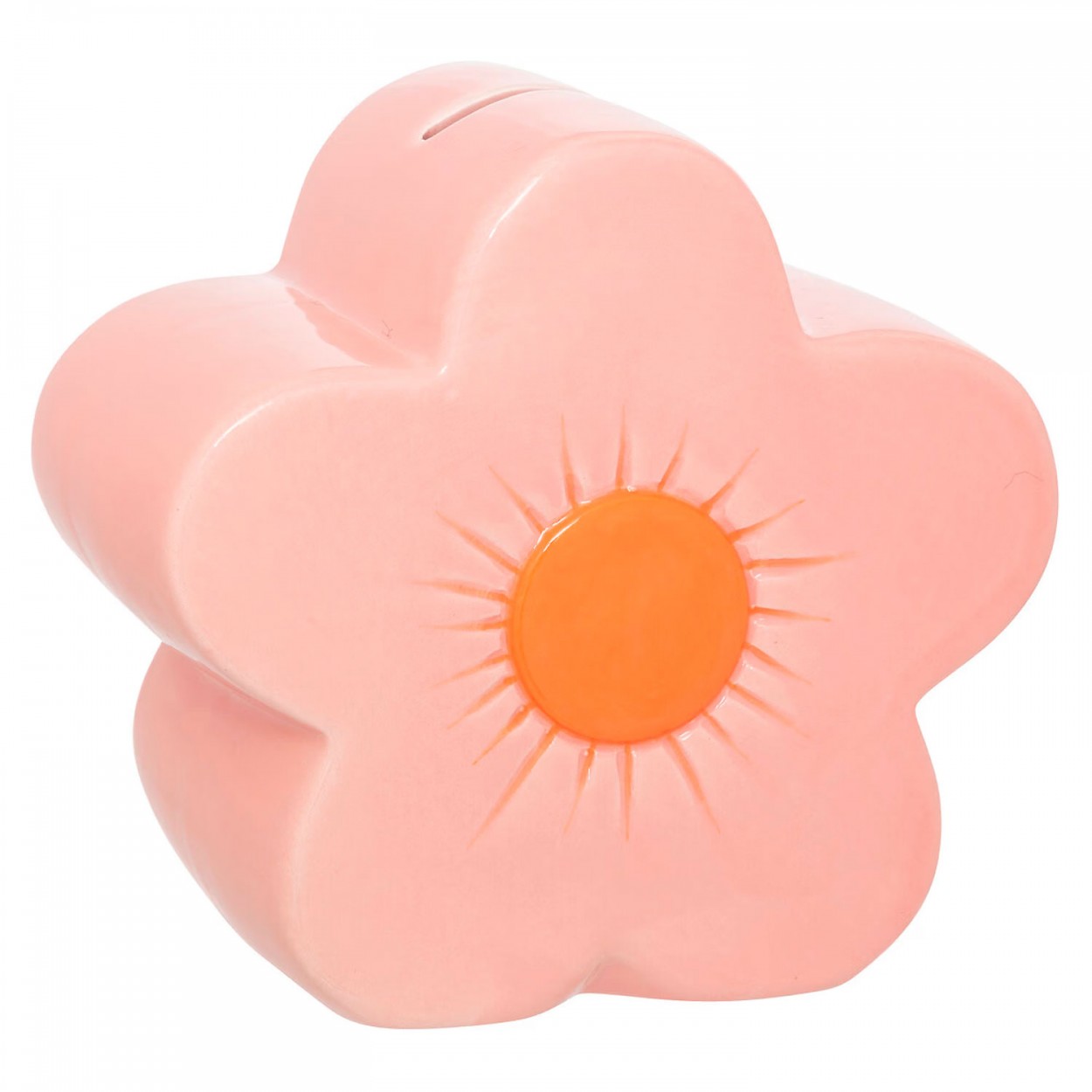 HUCHA INFANTIL FLOR ROSA CERÁMICA 13X7,5X13CM