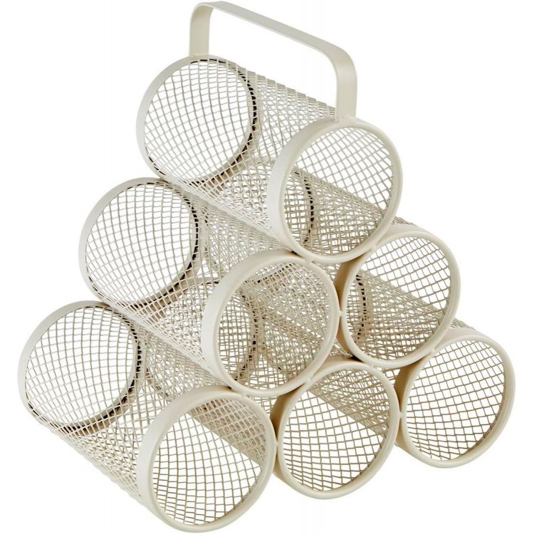 BOTELLERO METÁLICO 6 BOTELLAS BEIGE 30X18,5X28CM