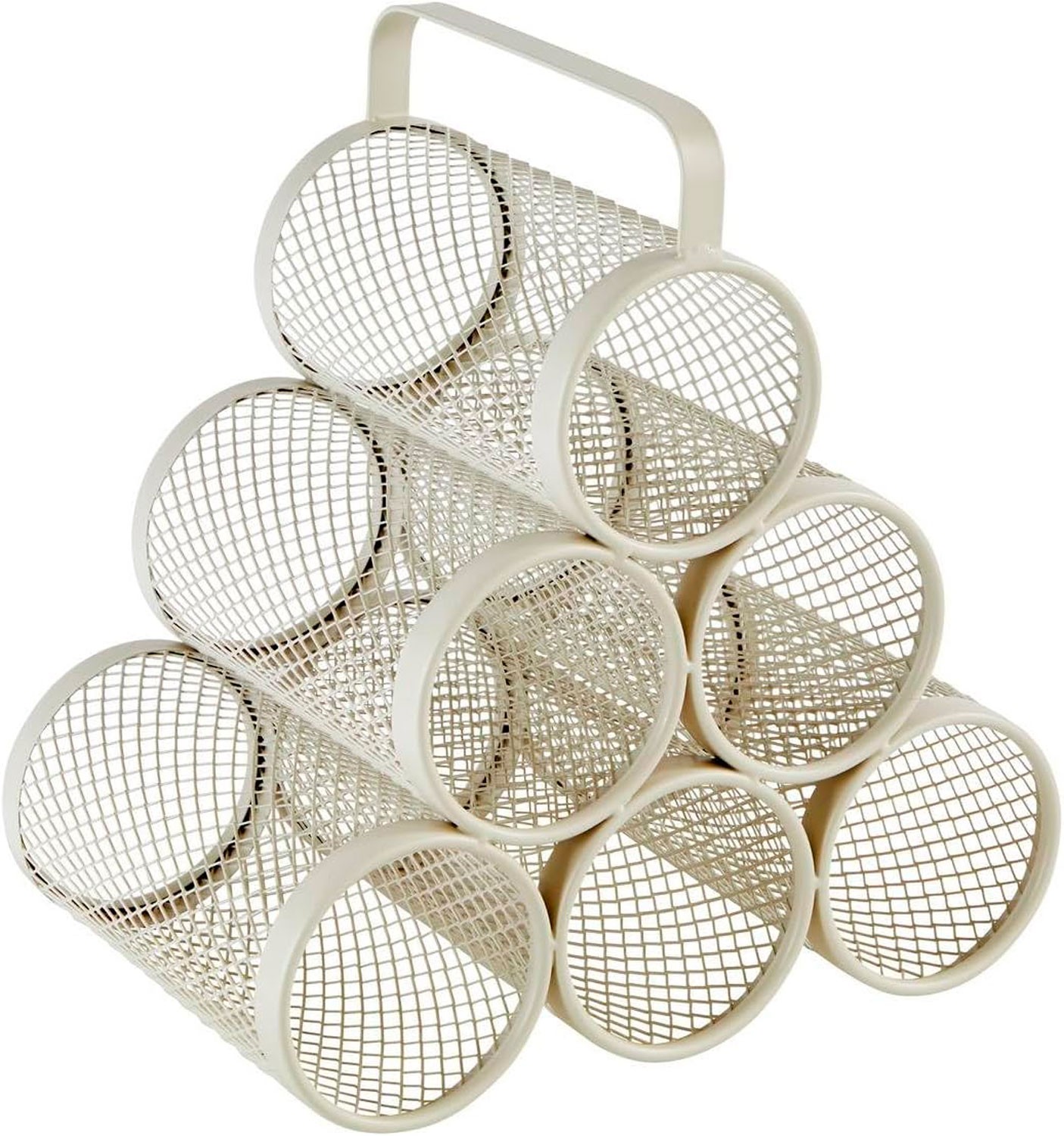 BOTELLERO METÁLICO 6 BOTELLAS BEIGE 30X18,5X28CM