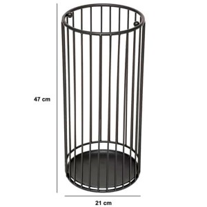 PARAGÜERO REDONDO METÁLICO NEGRO MODERNO Ø21X47