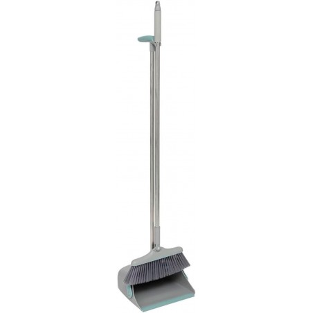 ESCOBA Y RECOGEDOR GIRATORIOS GRIS 110CM