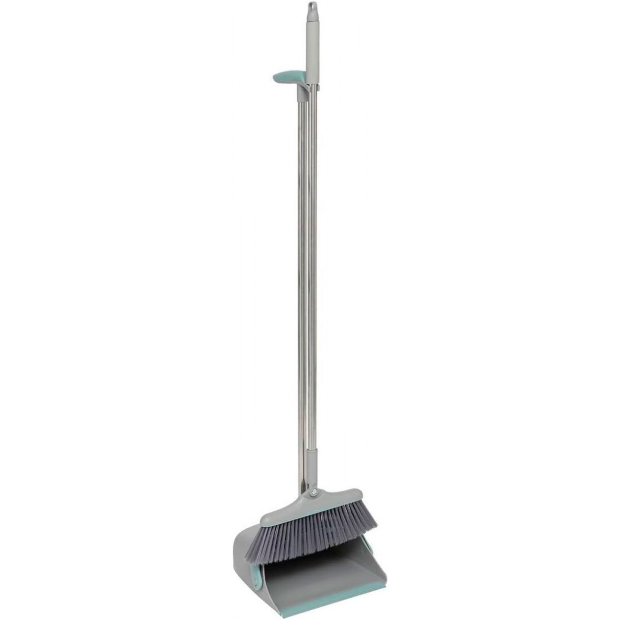 ESCOBA Y RECOGEDOR GIRATORIOS GRIS 110CM