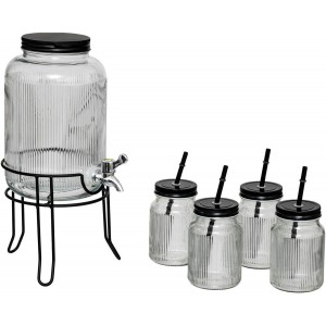 DISPENSADOR BEBIDAS 4 LITROS CON GRIFO CON VASOS 45CL