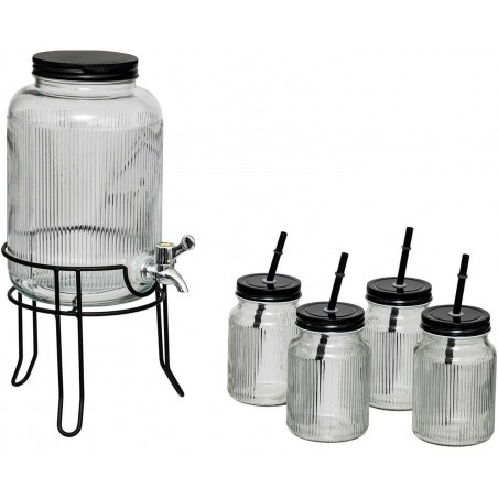 DISPENSADOR BEBIDAS 4 LITROS CON GRIFO CON VASOS 45CL