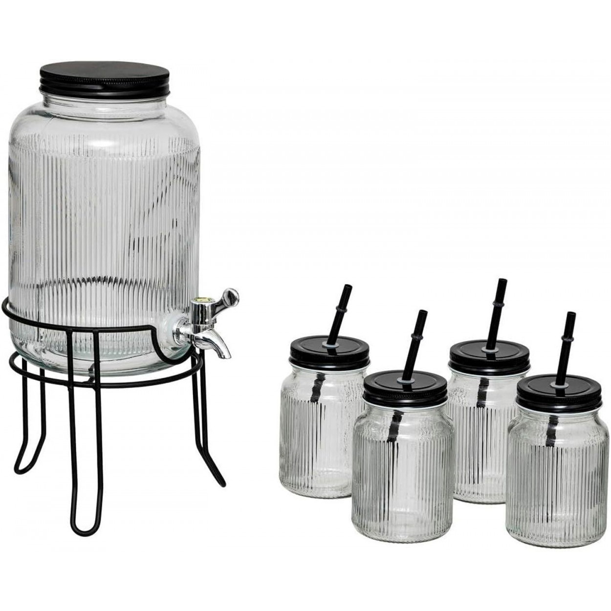 DISPENSADOR BEBIDAS 4 LITROS CON GRIFO CON VASOS 45CL