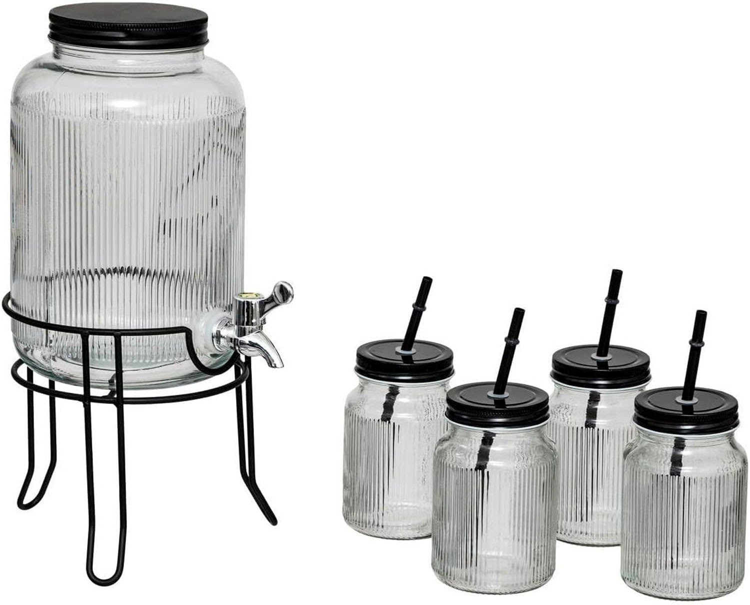 DISPENSADOR BEBIDAS 4 LITROS CON GRIFO CON VASOS 45CL