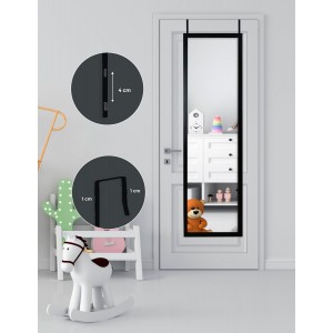 ESPEJO DE PUERTA MODERNO CUERPO ENTERO NEGRO 36X110