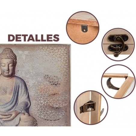 TAPA CONTADOR CUADRO LUZ BUDA ZEN MADERA 46X32X7CM