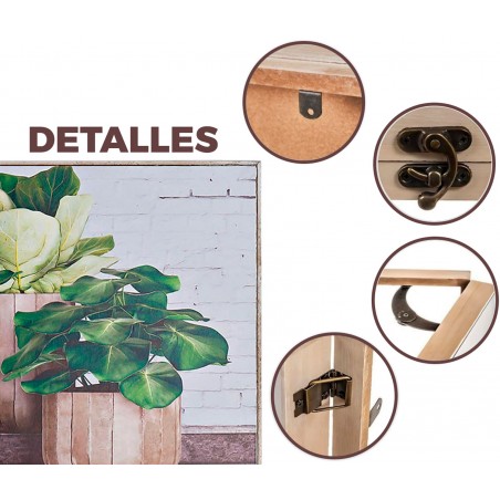 TAPA CONTADOR CUADRO LUZ PLANTAS MADERA 46X6X31CM