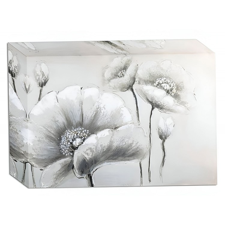 TAPA CONTADOR CUADRO LUZ FLORES BLANCO Y NEGRO 46X32X7CM
