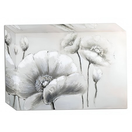 TAPA CONTADOR CUADRO LUZ FLORES BLANCO Y NEGRO 46X32X7CM