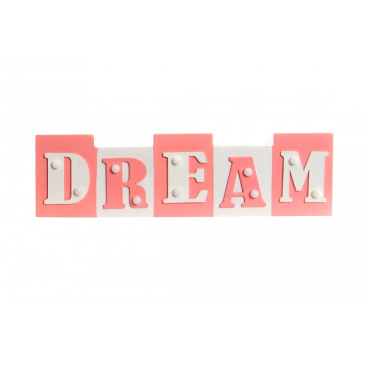 Home and more - Letters with led light for decorate the wall. Dream 2 colors