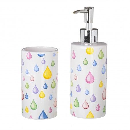 Set de baño modelo gotas en cerámica