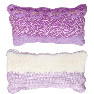 COJÍN DECORATIVO RECTANGULAR MORADO POLIÉSTER 25X50CM