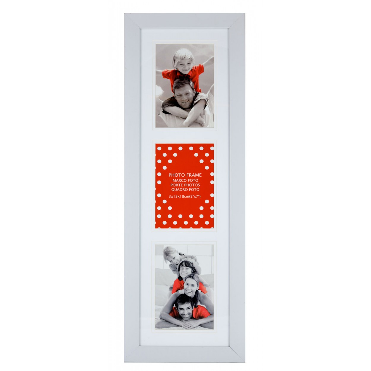 MARCO MULTIFOTOS PARED 3 FOTOS VERTICAL GRIS 11,5X16,5CM MDF