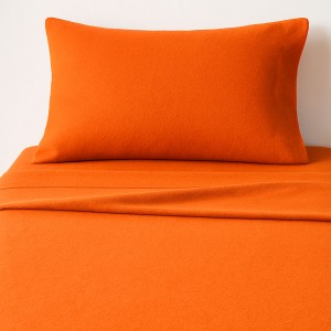 JUEGO SABANAS FRANELA ROPA CAMA 150CM NARANJA