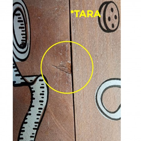 Costurero de madera *TARA* Natural Vitange un cajón TARA