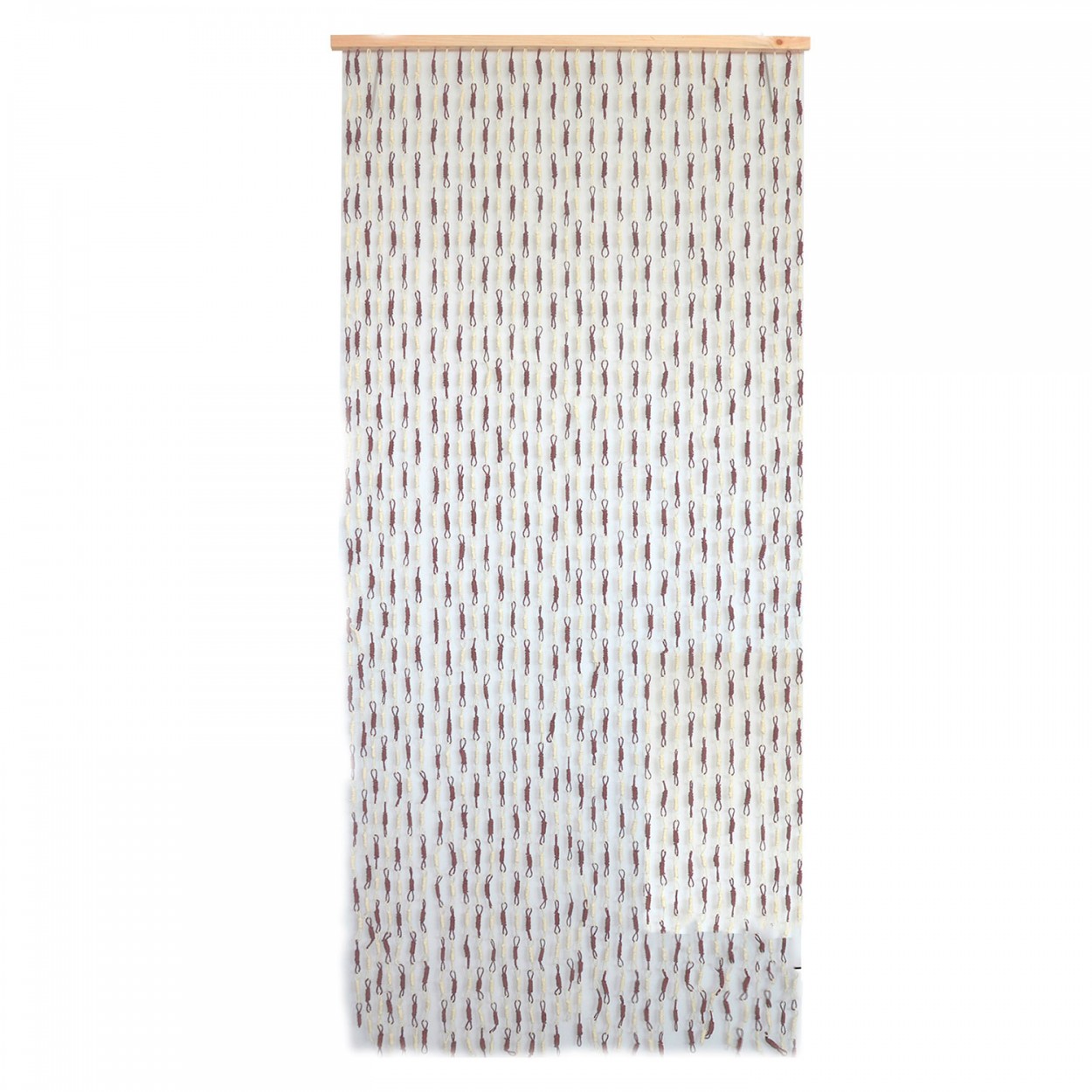 Cortina para Puerta de Bambú y Sisal Natural, de color Beige y Wengué. Sostenible, exenta de plástico 90cm X 190cm - Hogar y Más