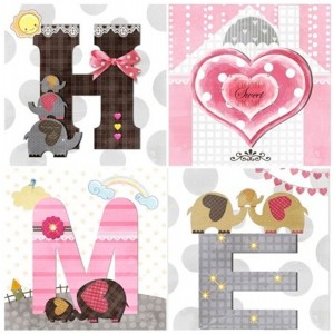 CUADRO DECORATIVO LIENZO LETRAS HOME 30X30CM
