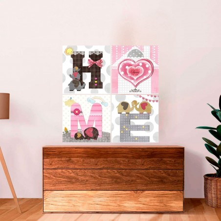 CUADRO DECORATIVO LIENZO LETRAS HOME 30X30CM