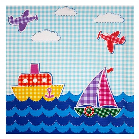 CUADRO DECORATIVO LIENZO DISEÑO INFANTIL MARINERO 30X30CM