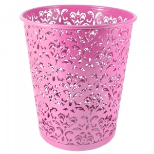 PAPELERA METAL ROSA 28X19X25