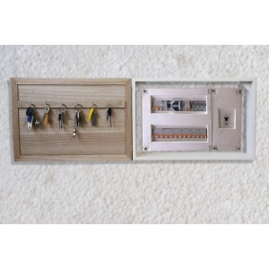 Couvercle compteur pour les clés, en bois naturel design original et amusant 48 X 32,5 CM Mon Domicile Touches