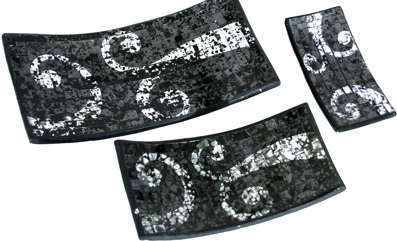 Set di 3 centri di Mosaico rettangolare in Ceramica