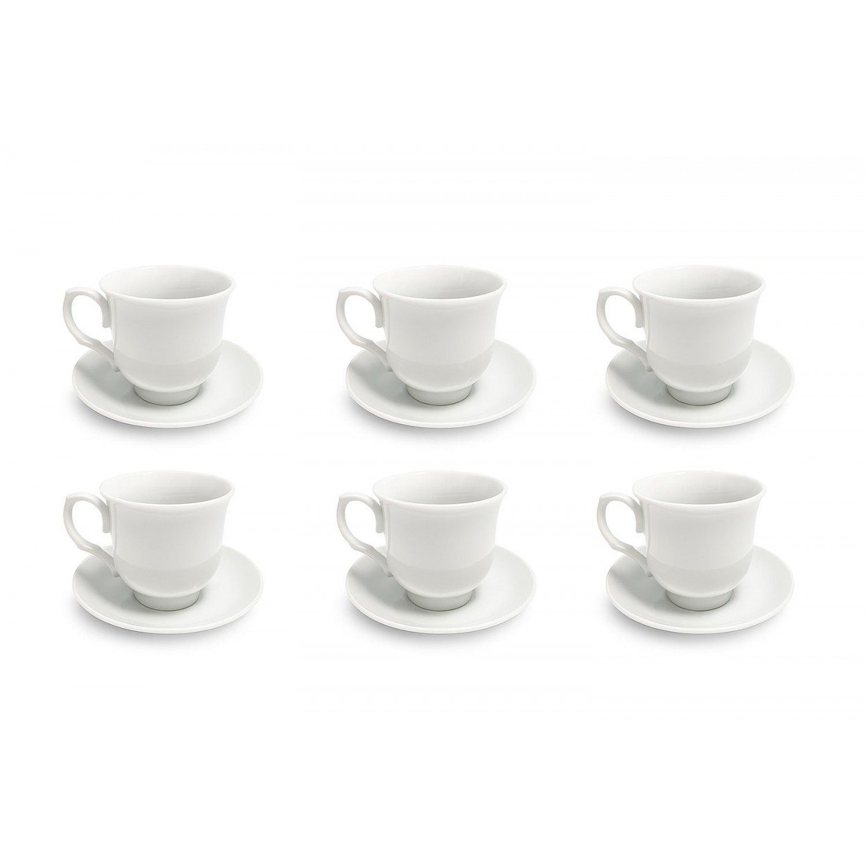 SET 6 TAZAS PORCELANA PURA PARA ESPRESSO Y CORTADO, 180ML
